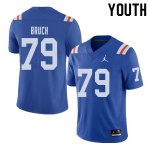 Youth Florida Gators #79 Dallas Bruch NCAA Jordan Brand Royal Throwback Alternate Authentic Stitched College Football Jersey XBB8062GA